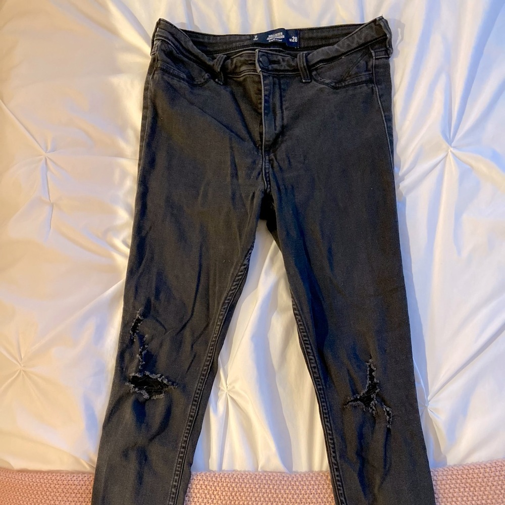 Black Hollister Distressed Jeggings